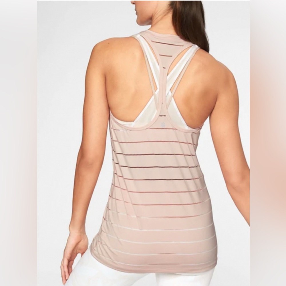 Athleta Stripe Mesh High Neck Chi Tank
Blushing Pink, Size Small